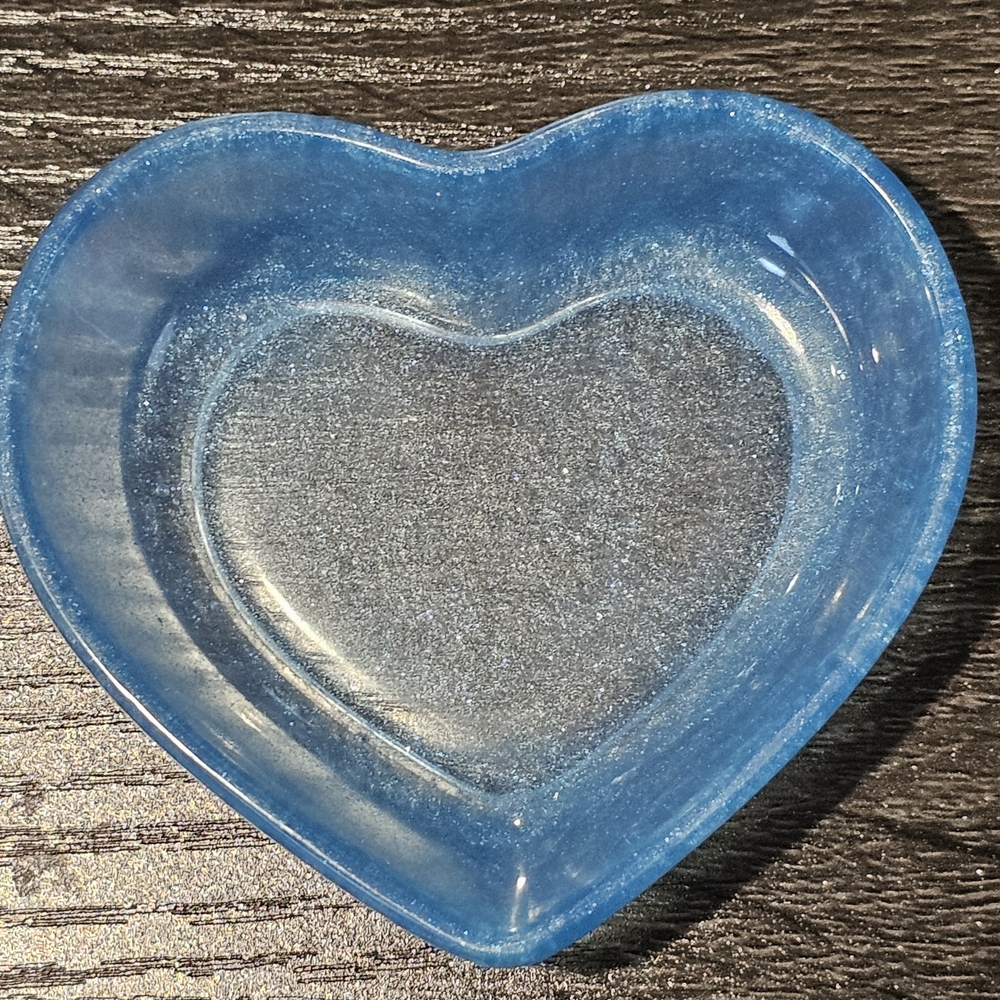 Blue Heart Resin Tray - Decorative Home Art